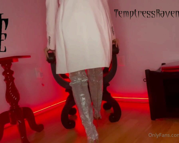 Temptress Raven Eve aka evetemptress OnlyFans - Silver shiny boot worship and trampling your body with them