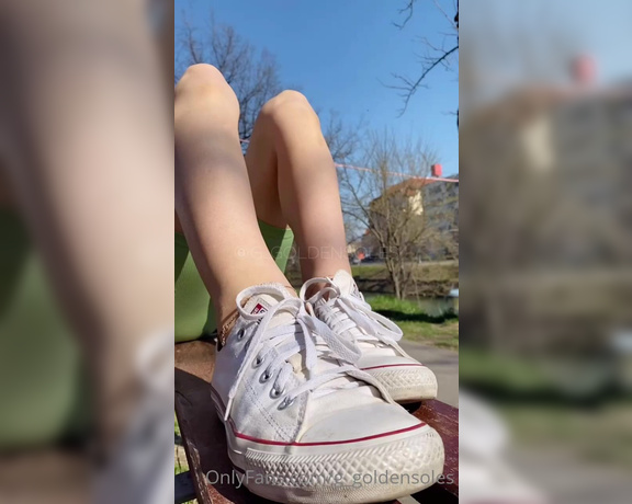 Gianna aka G_goldensoles OnlyFans - After walking in these Converse all day, I needed to rest on this park bench Luckily, I have you 1