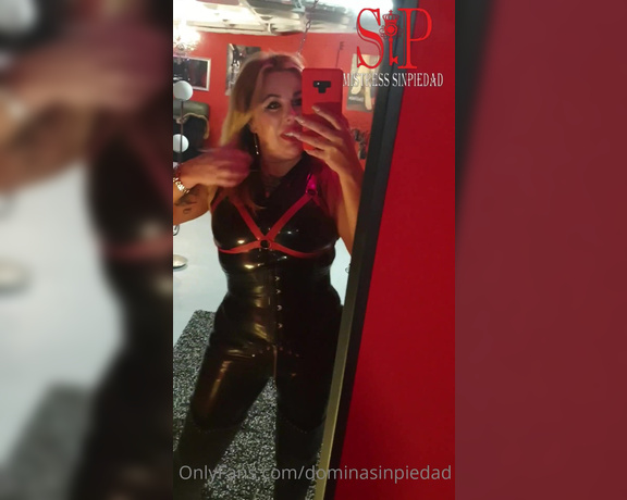 Mistress SinPiedad aka Sinpiedad Onlyfans - Shooting latex domination clips yesterday Whos excited to see