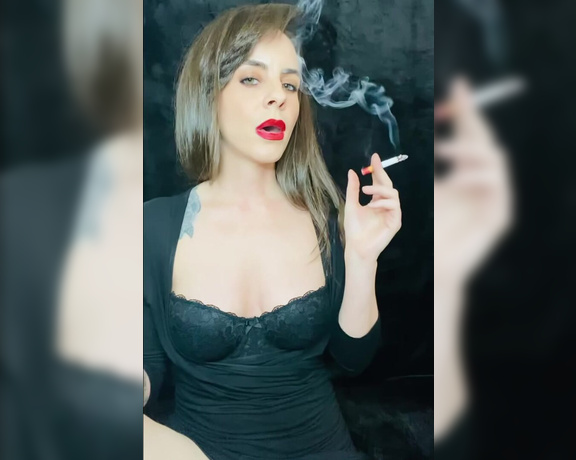 ManyVids - Dani Lynn - Smoking Cork 100s In Black Dress