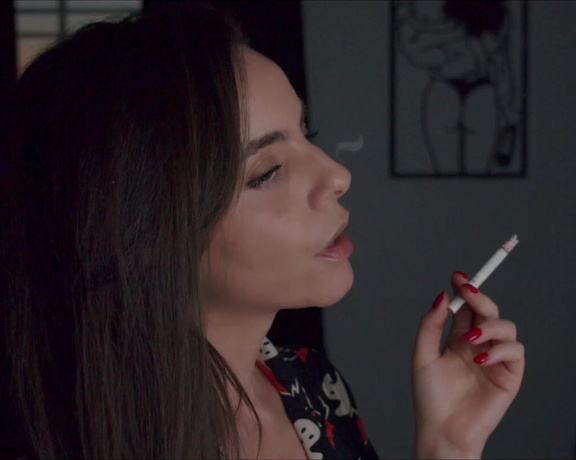 ManyVids - Dani Lynn - Smoking in Halloween Pajama Shirt v2