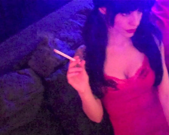 ManyVids - Dani Lynn - Smoking in Red Dress