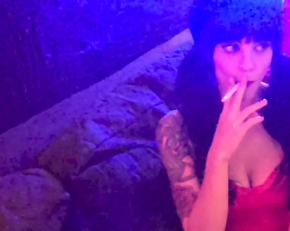 ManyVids - Dani Lynn - Smoking in Red Dress