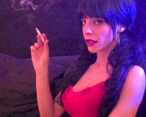 ManyVids - Dani Lynn - Smoking in Red Dress