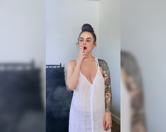 ManyVids - Dani Lynn - Smoking in White Dress and Black Panties