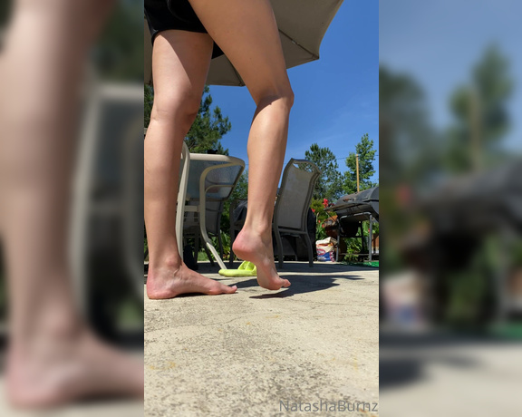 Goddess Tall Tasha aka Goddesstalltasha Onlyfans - Barefoot walk on my patio hope you all had a safe Memorial Day weekend