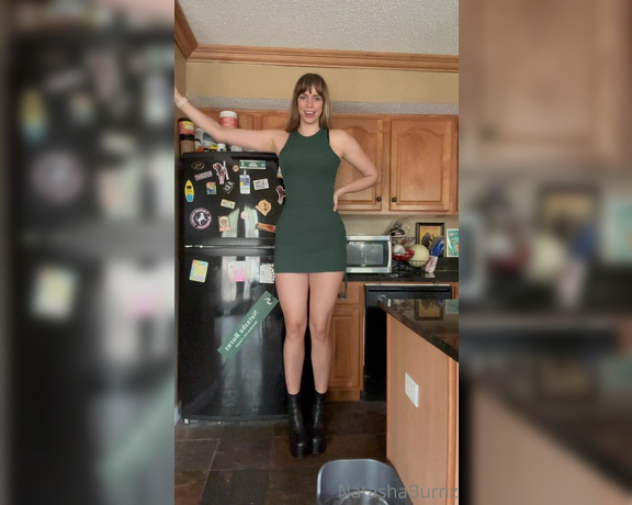 Goddess Tall Tasha aka Goddesstalltasha Onlyfans - Showing off my height in a personal way wearing some cute boots and a dress walking around my hous