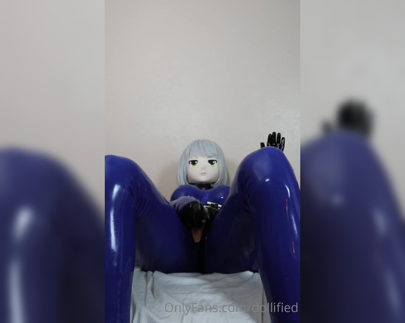 Dollified aka dollified OnlyFans - Rubberdoll beneath kigurumi doll playing with herself