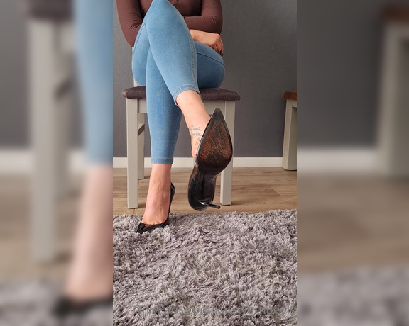 Kats Worn Heels aka katswornheels OnlyFans - Dangling my patent Stuart Weitzmans