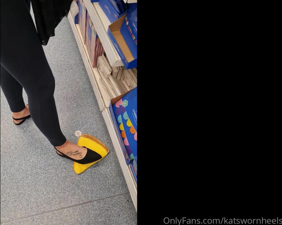 Kats Worn Heels aka katswornheels OnlyFans - I love it when people leave things on the floor when im out shopping Retail crushing