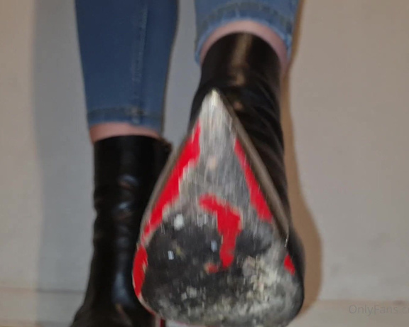 Kats Worn Heels aka katswornheels OnlyFans - This is what it looks like to be on the floor in front my boots, being