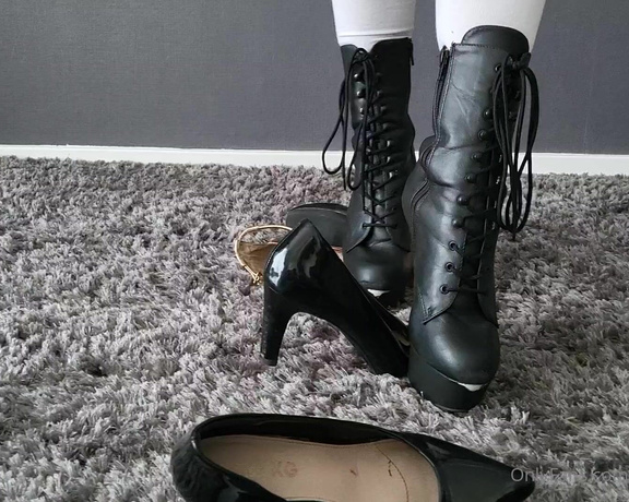 Kats Worn Heels aka katswornheels OnlyFans - Shoe crushing! These pairs of heels dont stand a chance under my pleaser boots