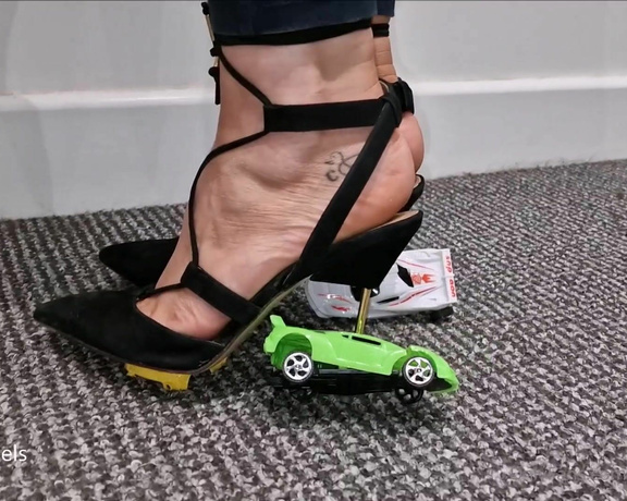 Kats Worn Heels aka katswornheels OnlyFans - Watch me crush these tiny plastic cars under my sharp metal KG heels Enjoy