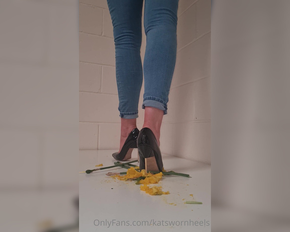 Kats Worn Heels aka katswornheels OnlyFans - You saw me crush Daffodils inside my open back flats, I made this clip for the