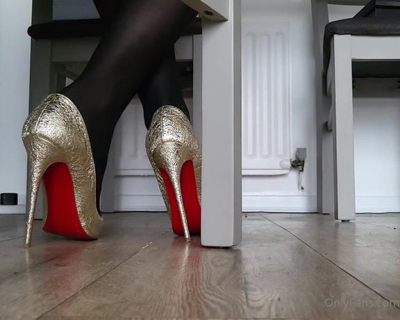 Kats Worn Heels aka katswornheels OnlyFans - Under table shoeplay