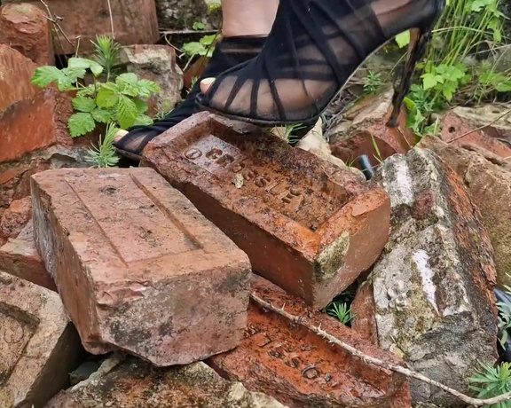 Kats Worn Heels aka katswornheels OnlyFans - I love the feeling as the heels slide between the rocks shredding the material Think they