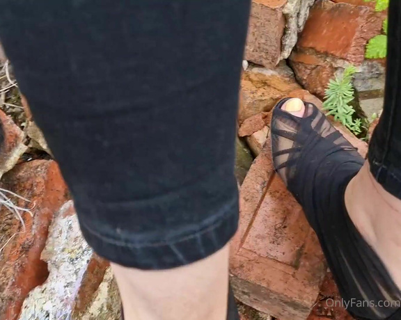 Kats Worn Heels aka katswornheels OnlyFans - I love the feeling as the heels slide between the rocks shredding the material Think they