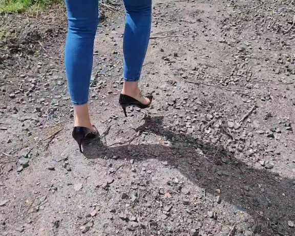 Kats Worn Heels aka katswornheels OnlyFans - Gravel track walk in my old Louboutin Work heels FOR SALE BELOW