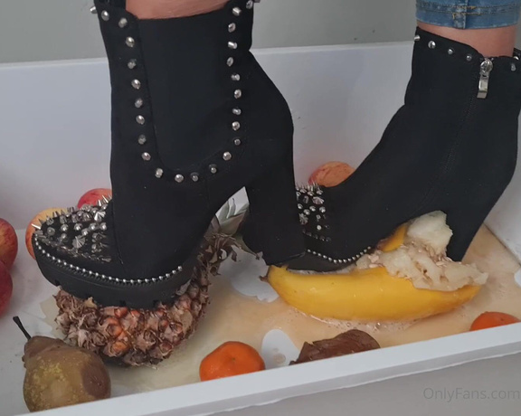 Kats Worn Heels aka katswornheels OnlyFans - Fruit crushing part 1 I start out crushing all of this out of date fruit under