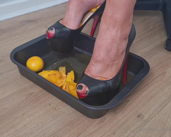 Kats Worn Heels aka katswornheels OnlyFans - Part 4  There is no better feeling than the fruit crushing inside my shoes,