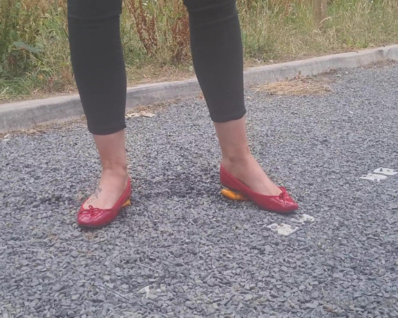 Kats Worn Heels aka katswornheels OnlyFans - I love the sound of hard gravel and soft fruit under my shoes