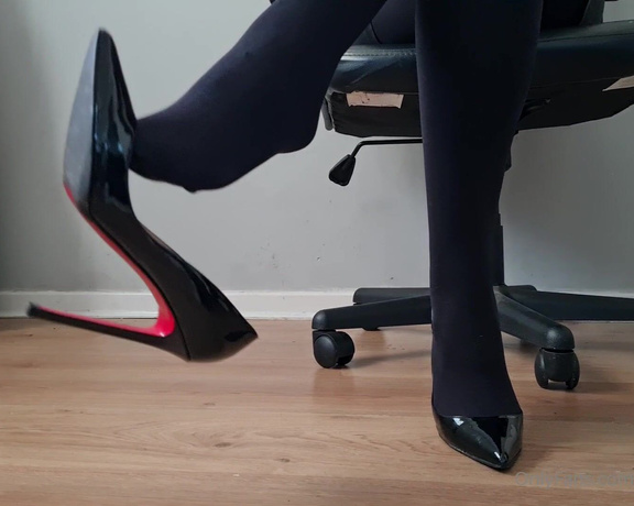 Kats Worn Heels aka katswornheels OnlyFans - Watch me dangle my Patent Pigalles as you lie in front of