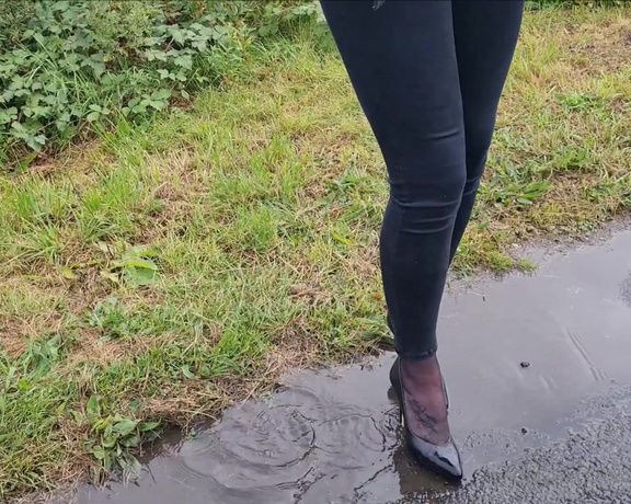 Kats Worn Heels aka katswornheels OnlyFans - Stomping and jumping in puddles wearing my Sexy Faith Ginas