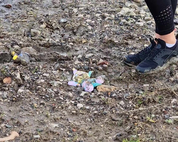 Kats Worn Heels aka katswornheels OnlyFans - Poor teddies crushed into the mud under my trainers