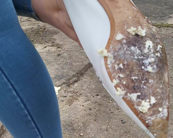 Kats Worn Heels aka katswornheels OnlyFans - Crushing chocolate in my very expensive Nicholas Kirkwood flats