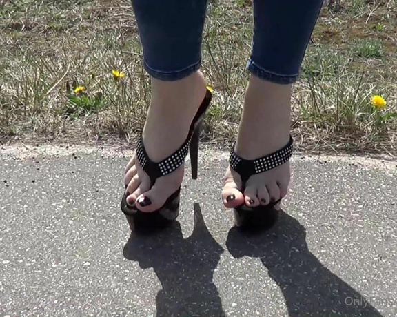 Madiheels aka madiheels OnlyFans - High heel thongs  spring walk