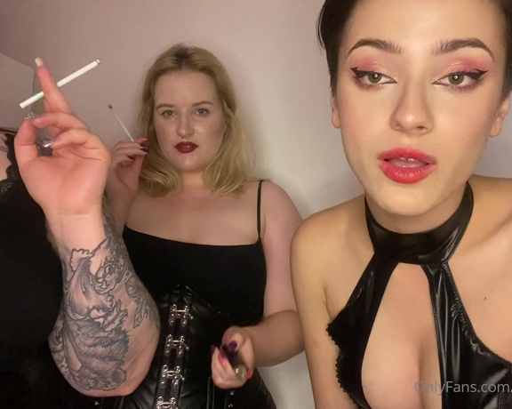 Mistress_Karino aka mistresskarino OnlyFans - 3 Goddesses 3 cigarettes and your one pathetic mouth Serve us well! If not