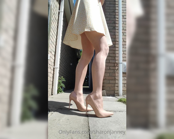 Sharon Janney aka sharonjanney OnlyFans - Part 1 in the sun with my shiny pantyhose and no panties, Dont forget to message