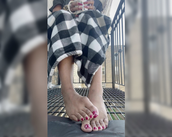 TheLBfeet aka thelbfeet OnlyFans - Nun outside sipping my coffee and teasing