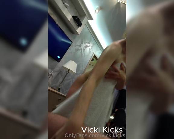 Vicki Kicks aka vickikicks OnlyFans - He was watching me in the shower But he quickly regretted it He wasnt faking,