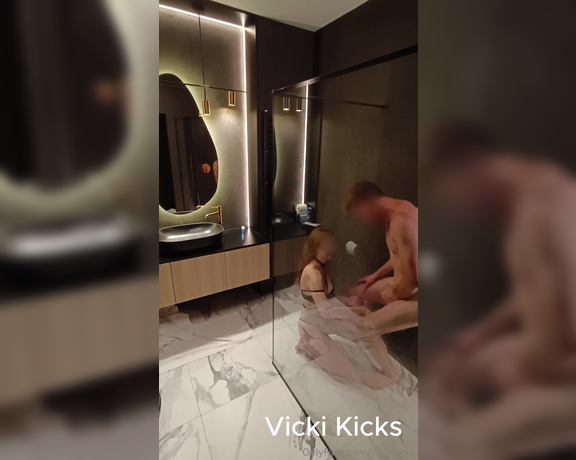 Vicki Kicks aka vickikicks OnlyFans - Would you like to take a shower with me Even in the shower his balls