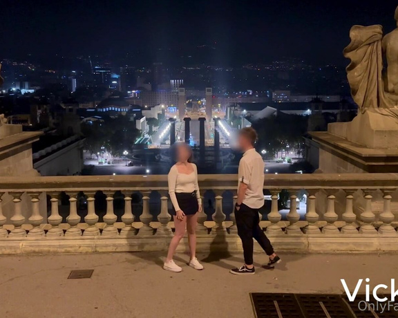 Vicki Kicks aka vickikicks OnlyFans - A very popular place in Barcelona where young people sit on the stairs and talk and