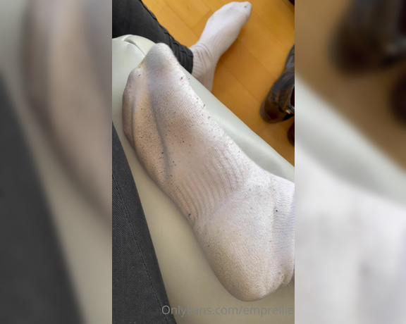 Empress Ellie aka emprellie OnlyFans - I have soo much fun humiliating my slave with my stinky socks & my Mom’s dirty