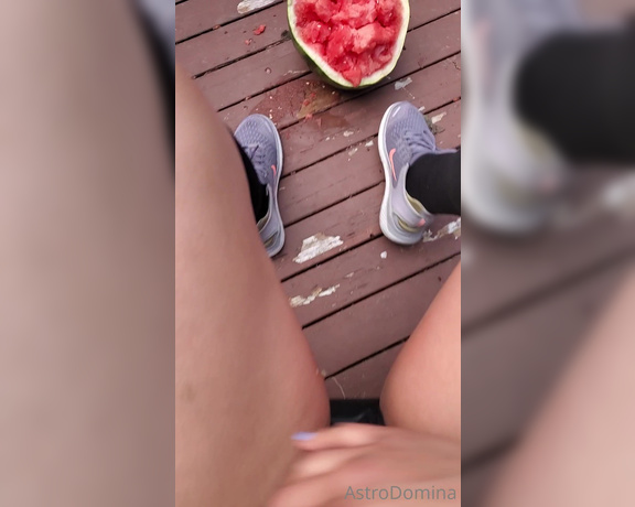 Astrodomina aka astrodomina OnlyFans - Theres strong Then, theres crack this watermelon with your sexy legs strong Posting this video tomorrow!