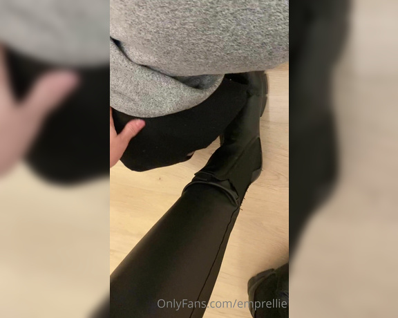 Empress Ellie aka emprellie OnlyFans - As promised Here’s a video of my lucky little foot slave licking my dirty boots