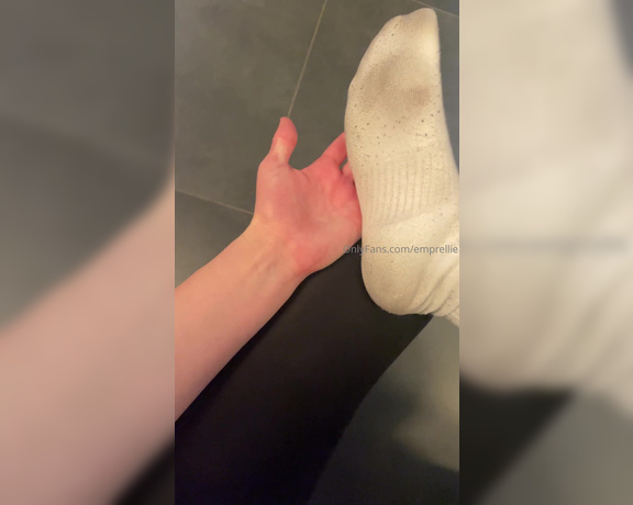 Empress Ellie aka emprellie OnlyFans - My socks are soaked with my divine sweat after an intense work out I could