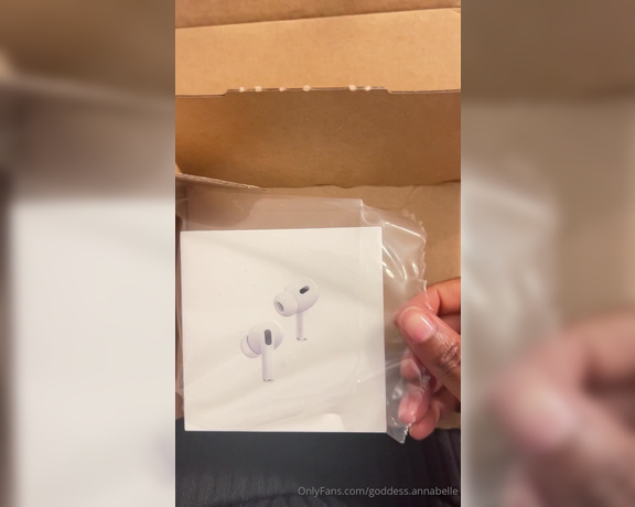 Goddess Annabelle aka goddess.annabelle OnlyFans - My pathetic ass sniffer got me these beautiful airpods as a pre birthday gift Thank you