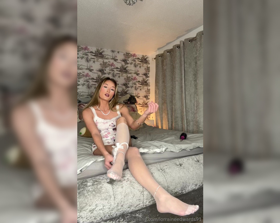 Lorraine Edwards aka lorraineedwards91 OnlyFans - Foot bitch Humilation with nylon removal and joi
