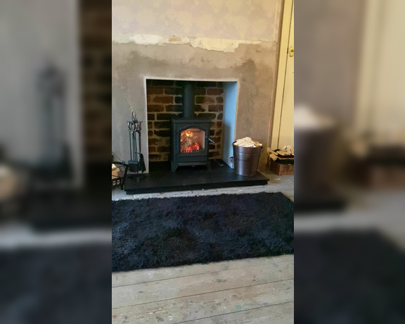 Lady Dark Angel aka Ladydarkangeluk Onlyfans - New Log burner lit Chilling x The rest of the living room is yet to be done but the log burner is