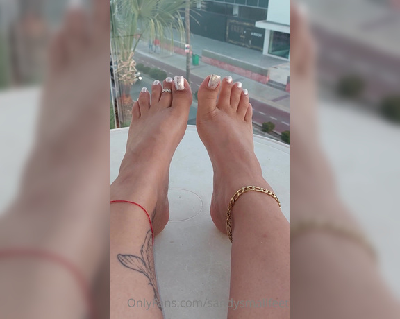 Mica Sandy aka sandysmallfeet OnlyFans - My mom is in the room, and Im on balcony showing you my toes silently