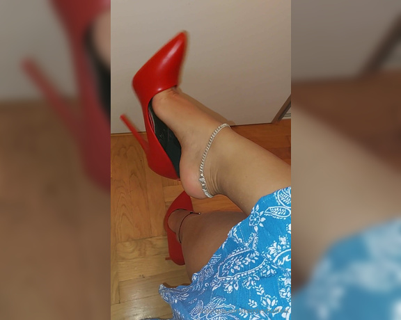 Mica Sandy aka sandysmallfeet OnlyFans - Red stilettos dangle how this make you feel