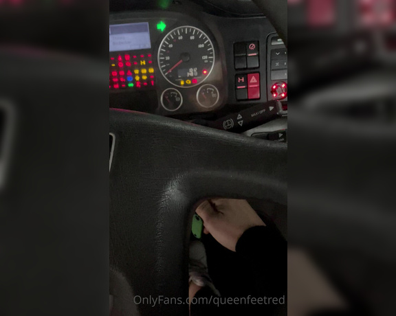 Queenfeetred aka queenfeetred OnlyFans - Pumping pedal in big truck