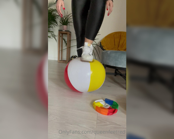 Queenfeetred aka queenfeetred OnlyFans - Beach ball test before summer unfortunately, they did not pass the test positively