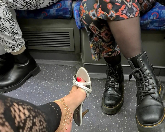 FeetBySherri aka feetbysherri OnlyFans - Shoe dangling on the Central Line, London Underground