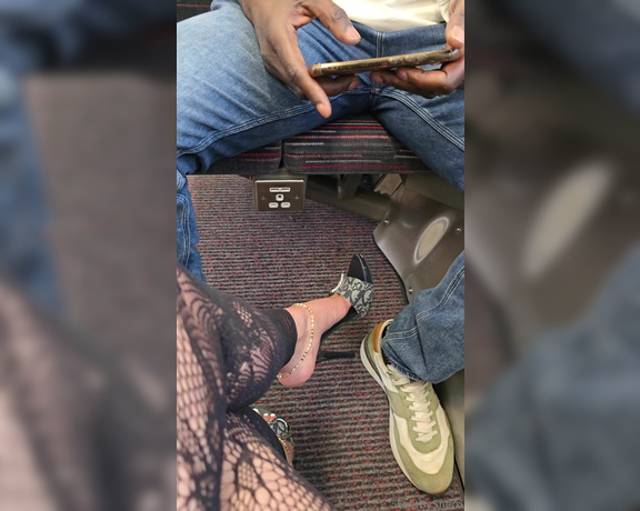 FeetBySherri aka feetbysherri OnlyFans - Dangling my Christian Diors on the train