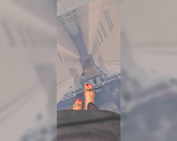 FeetBySherri aka feetbysherri OnlyFans - Walking on the glass floor in Hotel Rui in Madrid, Spain